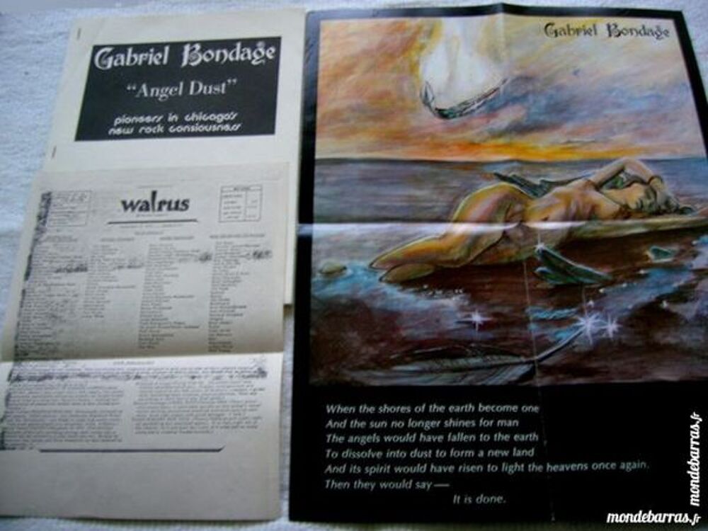 33 TOURS GABRIEL BONDAGE Another trip to Earth CD et vinyles