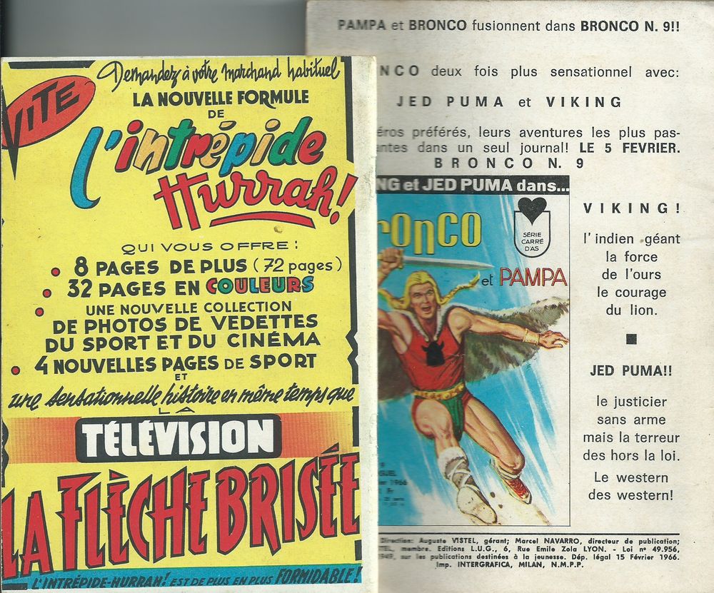 2 BD , mensuel baroud et dago 1966 et buffalo bill 1961 Livres et BD