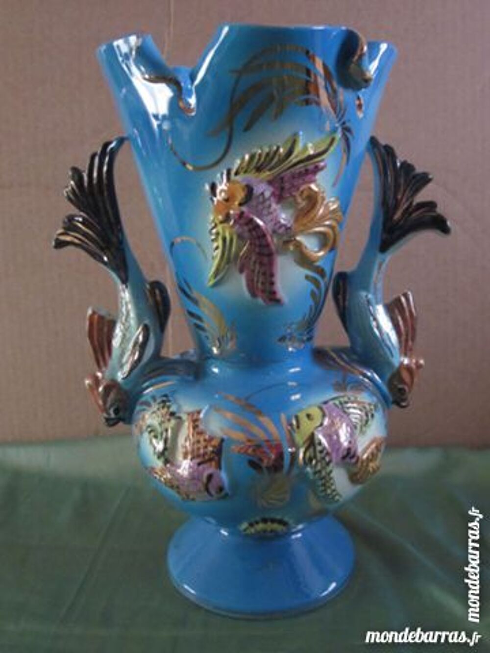 GRAND VASE MONACO DECOR POISSONS 