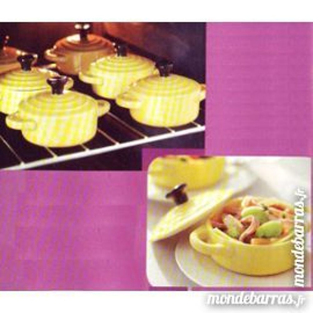 6 Petites Cocottes Jaune avec Couvercle NEUVE Cuisine