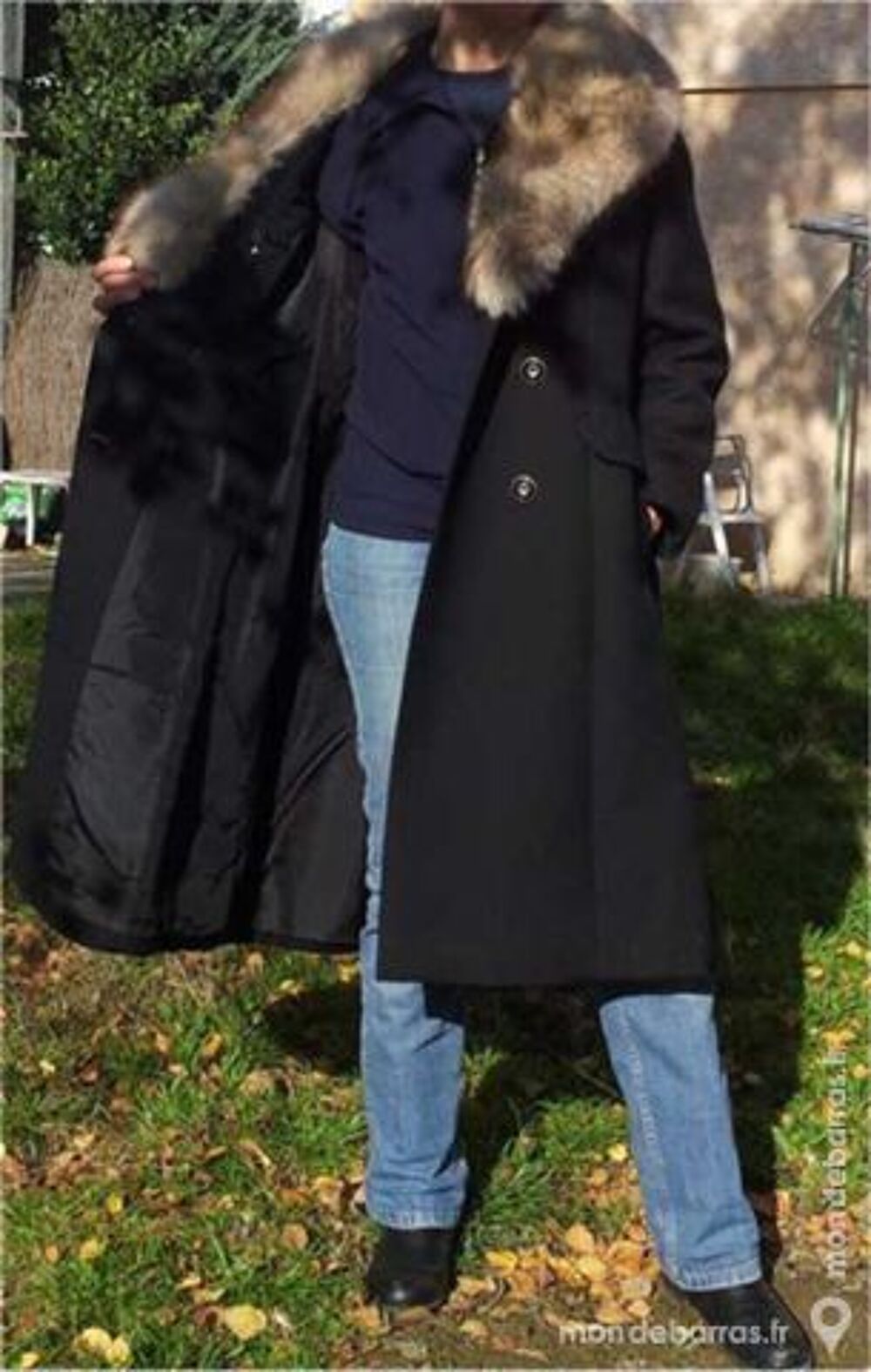 MANTEAU LONG NOIR taille 44 Vêtements