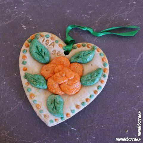 Coeur en p�te � sel peint 3 Cabestany (66)