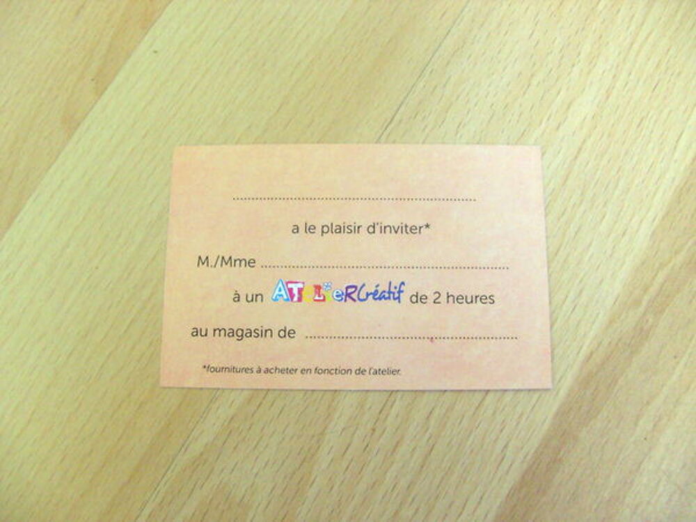 Invitation &agrave; un Atelier Cr&eacute;atif 2h chez Cultura Billetterie