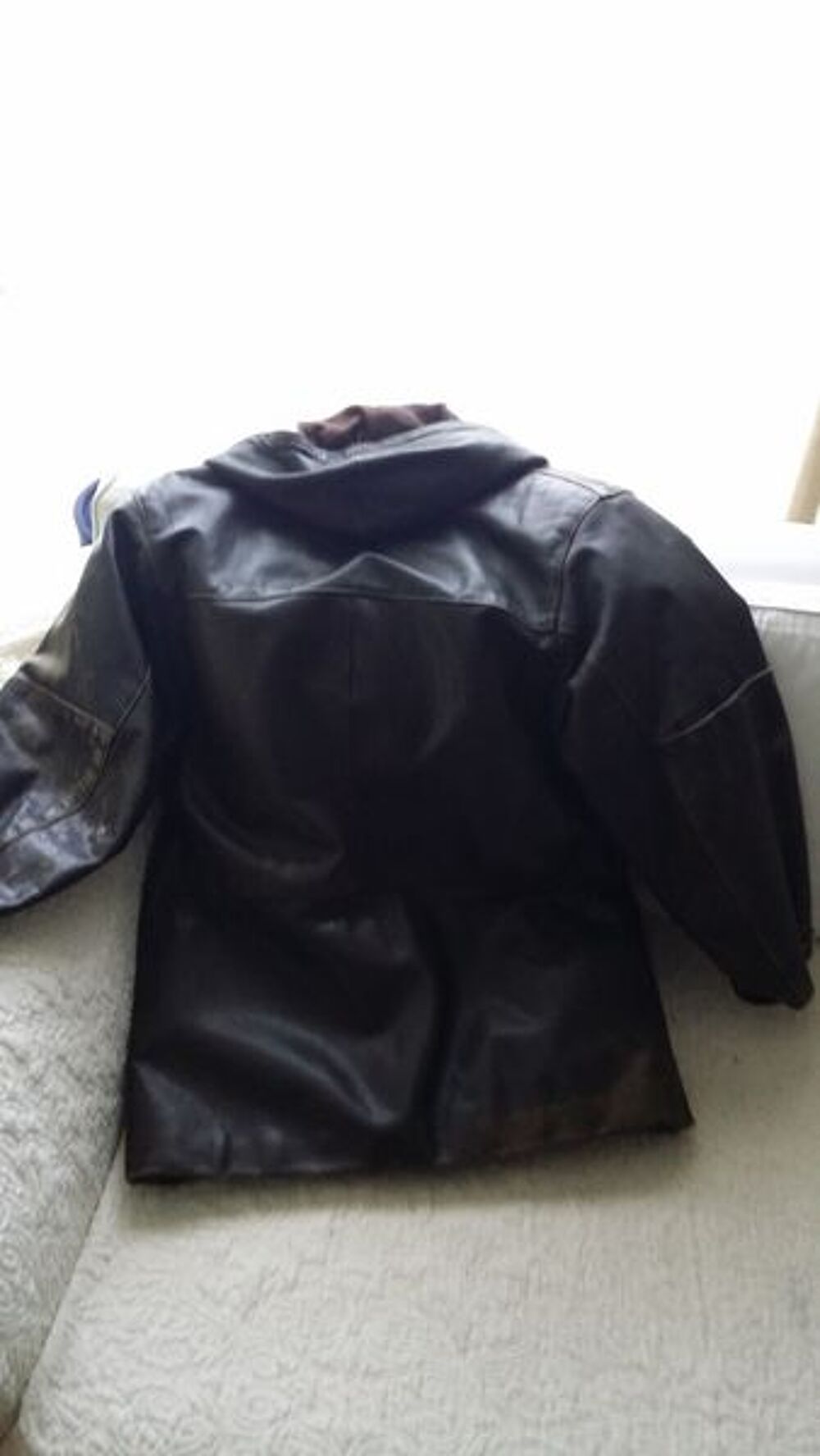 Veste 3/4 Homme en cuir &eacute;pais, marron Taille L Vêtements