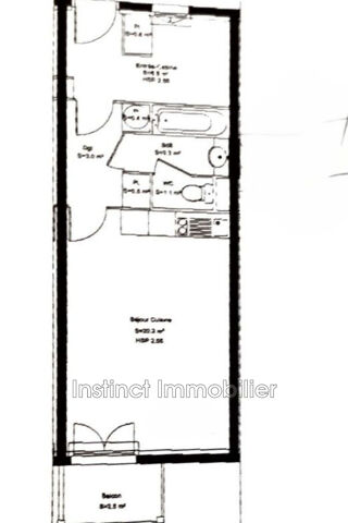  Appartement � vendre 1 pi�ce 36 m�