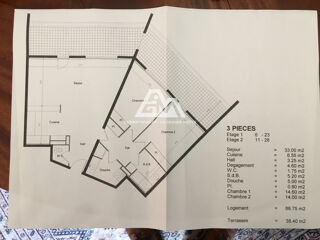  Appartement  vendre 3 pices 87 m