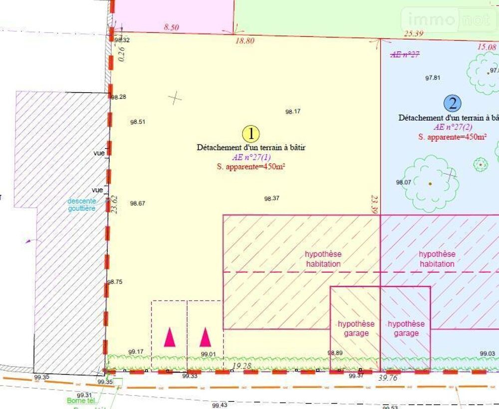 vente Terrain - 450 m� Notre-Dame-d'O� (37390)