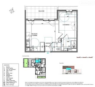  Appartement  vendre 2 pices 42 m