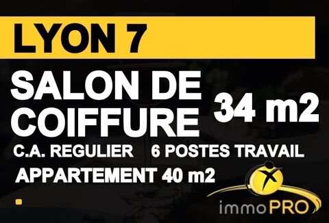 SALON DE COIFFURE 6 postes de travail 2 employ&eacute;s &agrave; re... 82900 69007 Lyon