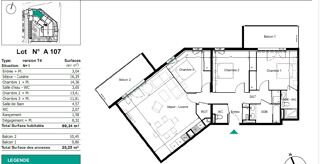  Appartement � vendre 4 pi�ces 99 m�