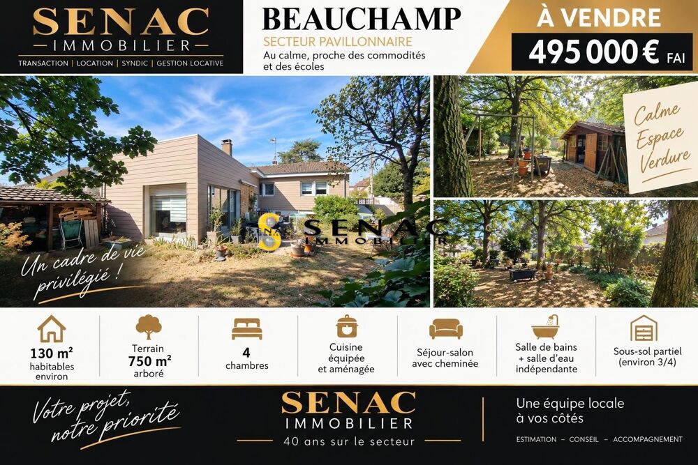 vente Maison - 6 pièce(s) - 130 m² Beauchamp (95250)