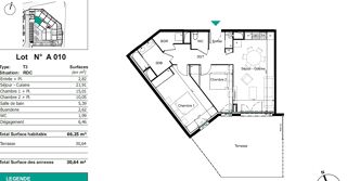  Appartement � vendre 3 pi�ces 66 m�