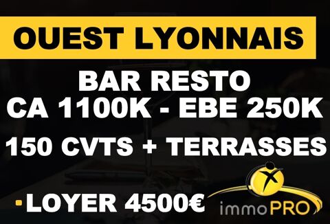 Ouest Lyonnais � Restaurant cl&eacute; en main : CA 1.1 M�, ... 1400000 69630 Chaponost